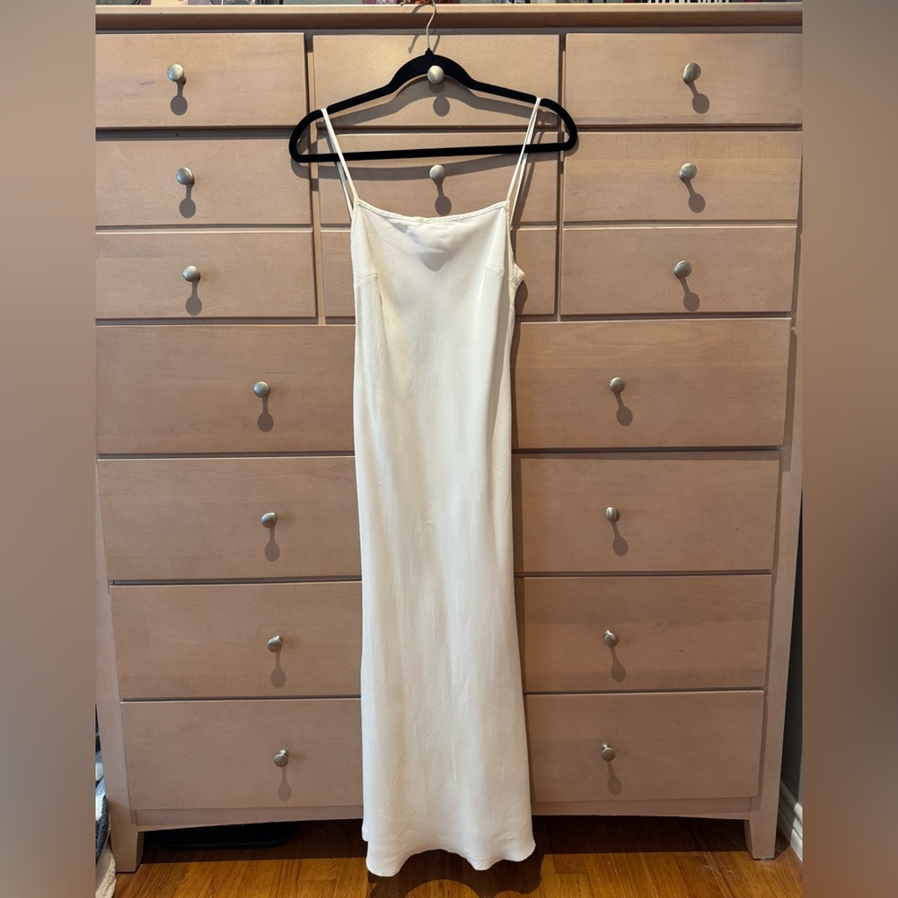 Zara Off-White Open Back Maxi Dress Size XS